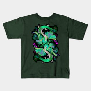 Couple green dancing dragons Kids T-Shirt